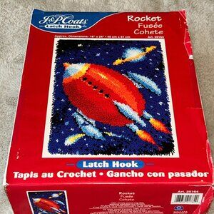 J. & P. Coats Latch Hook Rocket Kit 18" x 24" NEW open box 25164